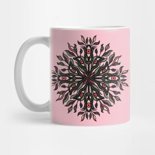 Trippy weird mandala plants and eyes psychedelic art Mug